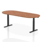 Impulse 2400mm Boardroom Table Walnut Top Black Height Adjustable Leg I005200