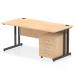 The Dynamic Pedestal Desk Impulse features a sleek maple top with black cantilever legs, creating a modern look. The 1600 x 800mm straight office desk provides ample workspace, while the 3 drawer mobile pedestal offers storage and organization. This workstation is perfect for any dynamic office setting.