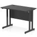 Impulse 1000 x 600mm Straight Office Desk Black Top Black Cantilever Leg I005442