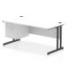 Impulse 1600 x 800mm Straight Office Desk White Top Black Cantilever Leg Workstation 1 x 2 Drawer Fixed Pedestal I005487