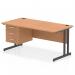 The Dynamic Pedestal Desk Impulse features a spacious 1600 x 800mm oak top with a sleek black cantilever leg. It includes a fixed pedestal with 3 drawers for storage. This straight office desk is perfect for any modern workstation setup.