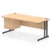 Impulse 1800 x 800mm Straight Office Desk Maple Top Black Cantilever Leg Workstation 1 x 2 Drawer Fixed Pedestal I005530