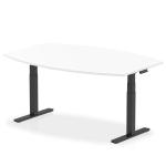 High Gloss 1800mm Writable Boardroom Table White Top Black Height Adjustable Leg I005792