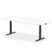 High Gloss 2400mm Writable Boardroom Table White Top Black Height Adjustable Leg I005793