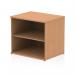 The image shows a sleek and modern dynamic low bookcase, with a depth of 600mm and a desk high design. Made of oak, it adds a touch of elegance to any room.