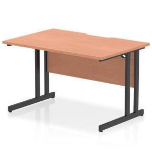 Impulse 1200 x 800mm Scalloped Edge Straight Office Desk Beech Top