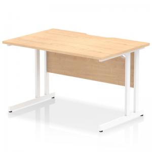 Impulse 1200 x 800mm Scalloped Edge Straight Office Desk Maple Top