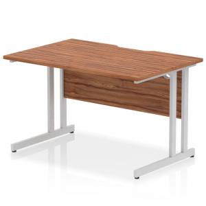 Impulse 1200 x 800mm Scalloped Edge Straight Office Desk Walnut Top