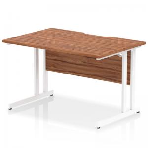 Impulse 1200 x 800mm Scalloped Edge Straight Office Desk Walnut Top