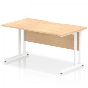 Impulse 1400 x 800mm Scalloped Edge Straight Office Desk Maple Top
