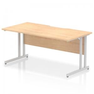 Impulse 1600 x 800mm Scalloped Edge Straight Office Desk Maple Top