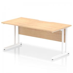 Impulse 1600 x 800mm Scalloped Edge Straight Office Desk Maple Top