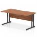A sleek and modern office desk, the Dynamic Rectangle Desks Impulse features a 1600 x 800mm walnut top with a scalloped edge and black cantilever legs. Its design is both functional and stylish, making it a great addition to any workspace.