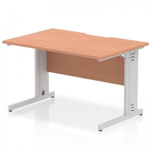 Impulse 1200 x 800mm Scalloped Edge Straight Office Desk Beech Top