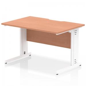 Impulse 1200 x 800mm Scalloped Edge Straight Office Desk Beech Top