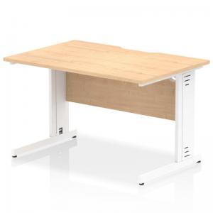 Impulse 1200 x 800mm Scalloped Edge Straight Office Desk Maple Top