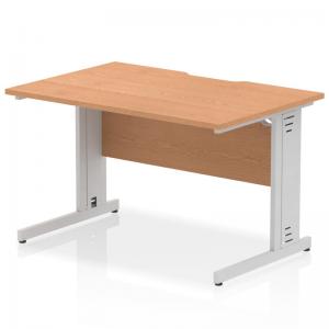Impulse 1200 x 800mm Scalloped Edge Straight Office Desk Oak Top