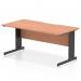 The Dynamic Cable Managed Desks Impulse features a sleek beech top with a scalloped edge for a modern touch. The black cable managed leg keeps cords organized for a clean workspace. Measuring 1600 x 800mm, this straight office desk is both functional and stylish.