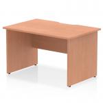 The Dynamic Panel End Desks Impulse has a 1200 x 800mm beech top with a scalloped edge. The panel end legs give it a sturdy foundation. The desk has a sleek and professional look, perfect for any office setting.