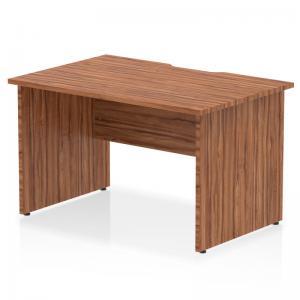 Impulse 1200 x 800mm Scalloped Edge Straight Office Desk Walnut Top