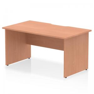 Impulse 1400 x 800mm Scalloped Edge Straight Office Desk Beech Top