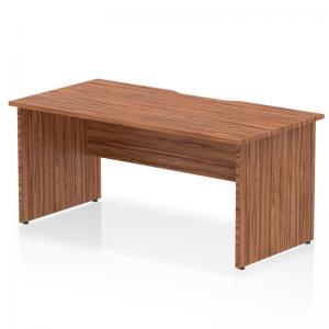 Impulse 1600 x 800mm Scalloped Edge Straight Office Desk Walnut Top