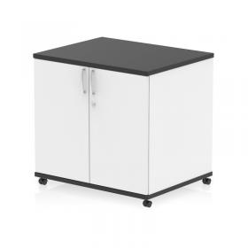 Impulse 600mm Deep Mobile Cupboard Black and White I006536