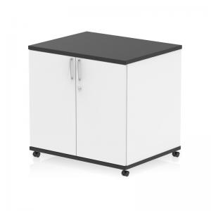 Impulse 600mm Deep Mobile Cupboard Black and White I006536