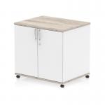 Impulse 600mm Deep Mobile Cupboard Grey Oak and White I006537