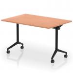 Impulse Plus Flip Top 1200mm Rectangular Table With Black Foot Beech Top I006554