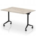 Impulse Plus Flip Top 1200mm Rectangular Table With Black Foot Grey Oak Top I006555