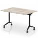 Impulse Plus Flip Top 1200mm Rectangular Table With Black Foot Grey Oak Top I006555