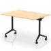 Impulse Plus Flip Top 1200mm Rectangular Table With Black Foot Maple Top I006556
