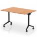 Impulse Plus Flip Top 1200mm Rectangular Table With Black Foot Oak Top I006557