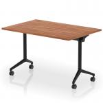 Impulse Plus Flip Top 1200mm Rectangular Table With Black Foot Walnut Top I006558
