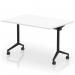 Impulse Plus Flip Top 1200mm Rectangular Table With Black Foot White Top I006559