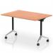 Impulse Plus Flip Top 1200mm Rectangular Table With Chrome Foot Beech Top I006560