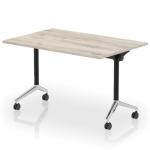 Impulse Plus Flip Top 1200mm Rectangular Table With Chrome Foot Grey Oak Top I006561