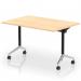Impulse Plus Flip Top 1200mm Rectangular Table With Chrome Foot Maple Top I006562