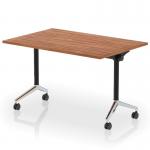 Impulse Plus Flip Top 1200mm Rectangular Table With Chrome Foot Walnut Top I006564