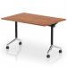 Impulse Plus Flip Top 1200mm Rectangular Table With Chrome Foot Walnut Top I006564