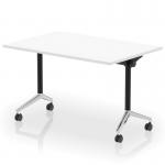 Impulse Plus Flip Top 1200mm Rectangular Table With Chrome Foot White Top I006565