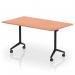 Impulse Plus Flip Top 1400mm Rectangular Table With Black Foot Beech Top I006566