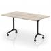 Impulse Plus Flip Top 1400mm Rectangular Table With Black Foot Grey Oak Top I006567