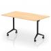 Impulse Plus Flip Top 1400mm Rectangular Table With Black Foot Maple Top I006568