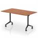 Impulse Plus Flip Top 1400mm Rectangular Table With Black Foot Walnut Top I006570