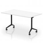 Impulse Plus Flip Top 1400mm Rectangular Table With Black Foot White Top I006571
