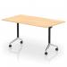 Impulse Plus Flip Top 1400mm Rectangular Table With Chrome Foot Maple Top I006574