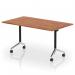 Impulse Plus Flip Top 1400mm Rectangular Table With Chrome Foot Walnut Top I006576