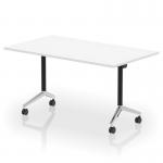 Impulse Plus Flip Top 1400mm Rectangular Table With Chrome Foot White Top I006577